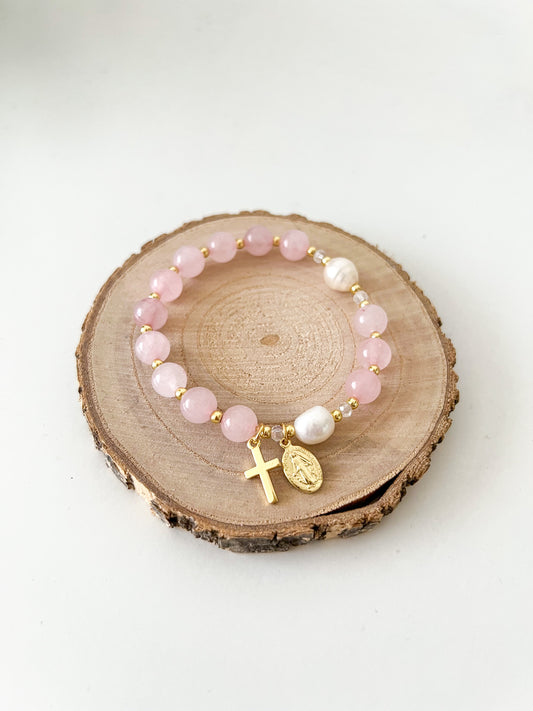 Rosa Mystica Rosary Bracelet