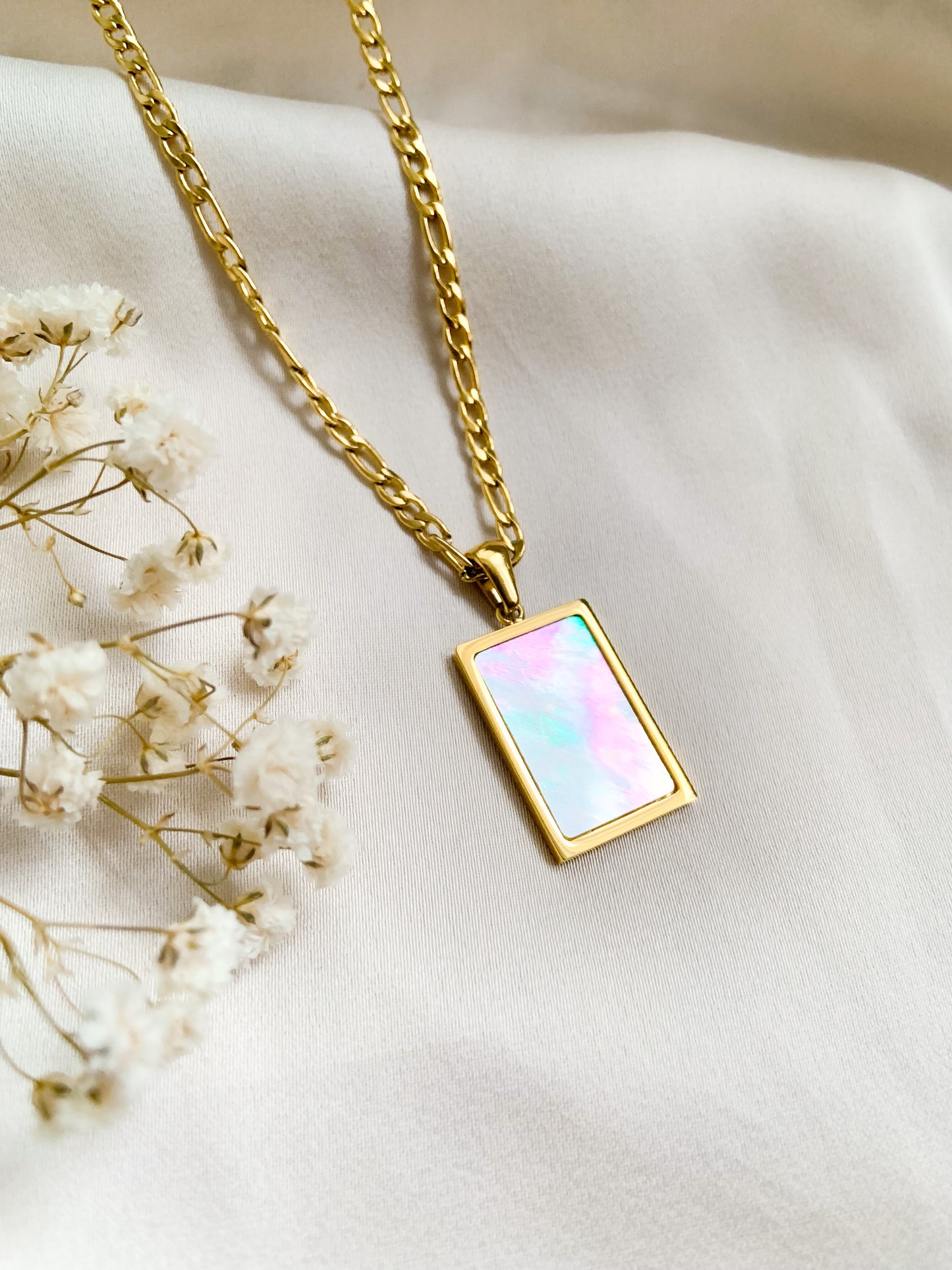 "Aurora" Gold Filled Necklace White