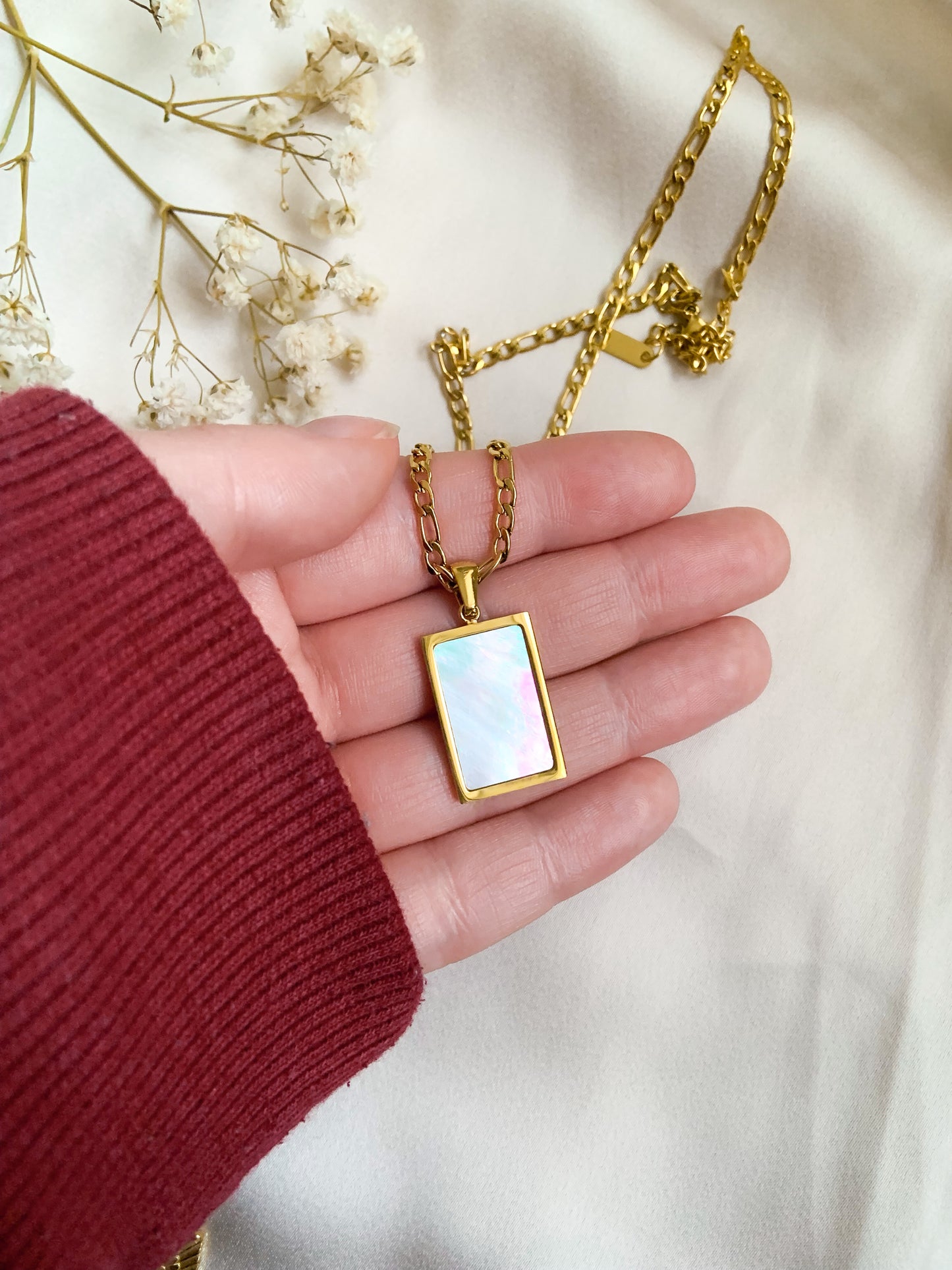 "Aurora" Gold Filled Necklace White